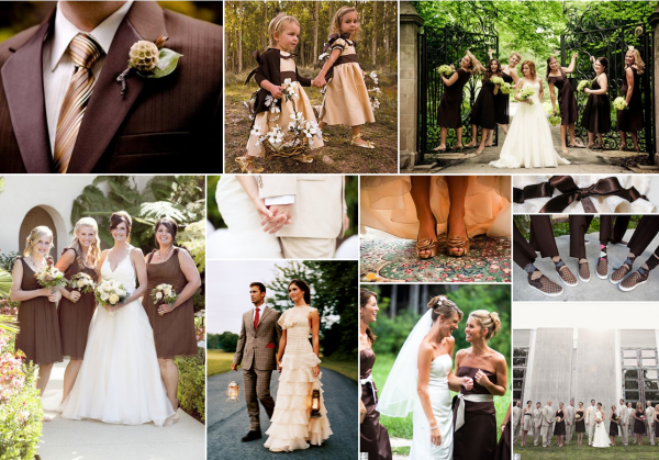 Chocolate-coloured-bridal-party