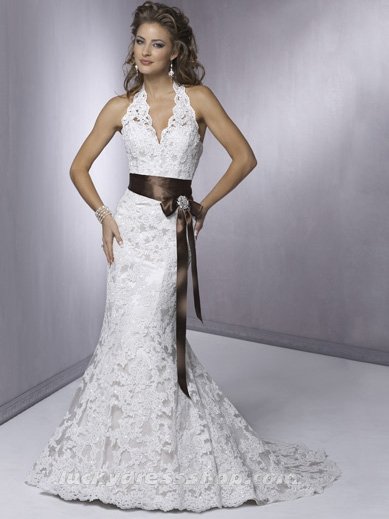 sexy-chocolate-mermaid-trumpet-halter-tulle-beach-destination-wedding-dresses-with-lace-mw3ah9-1